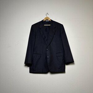 Aquascutum Of London Tweed Blazer Sport Coat Jacket Men 42R Blue Formal Business